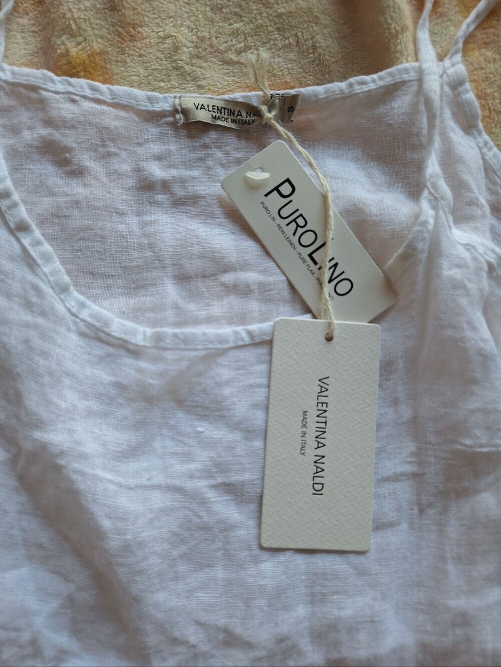 Valentina Naldi PUROLINO NWT White Italian Linen Tiered Dress S - Picture 2 of 8